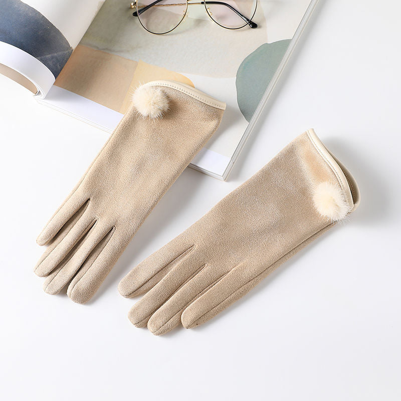 Women's Winter Fashion Korean Style Autumn Winter Fleece Warm Gloves