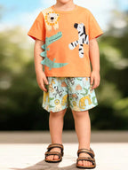 Children's Animal Print T-Shirt & Shorts Set
