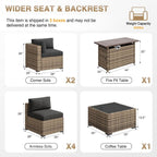 Outdoor Patio Furniture Set with Firepit Table and Cushions