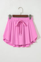 Sky Blue Drawstring High Waist Lined Tennis Skort