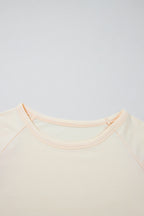 White Colorblock Short Sleeve Round Neck T-Shirt