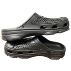 Beslip Mens 9.5 Womens 10.5 Black No Heel Strap Slip On Arch Support Clog Shoes