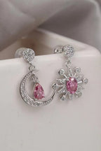 2 Carat Moissanite 925 Sterling Silver Moon & Star Earrings
