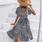 Women's Summer Floral Split V-neck Dress