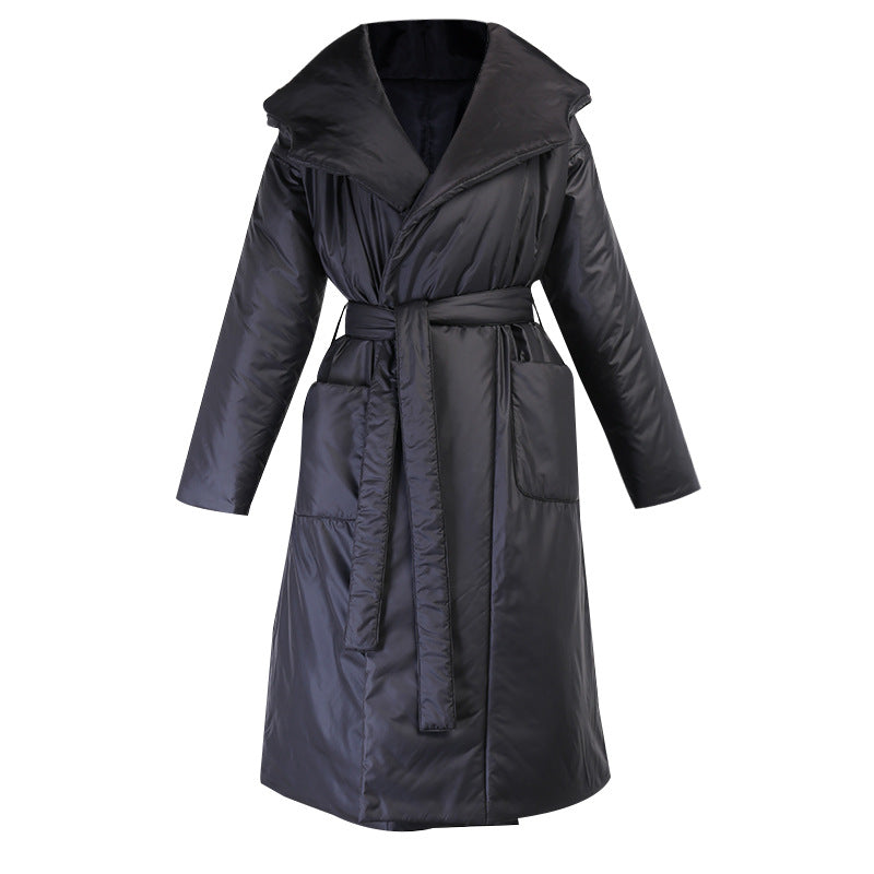 Hooded Long Cotton Padded Jacket for Women