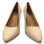 Trary Womens Size 10 Tan Faux Suede 4" Heel Pointy Closed Toe Pumps Shoes