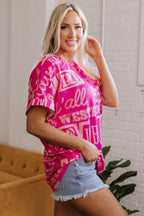 Green Howdy Cowboy Letter Printed Western Fashion Tee