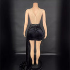 Summer Luxury Evening Dress Female Singer Stage Costume Senior Dress Side Trailing Skirt