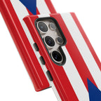 Puerto Rico Flag Tough Phone Case Patriotic Red & White Stripe Design