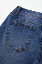 Black Raw Hem Unique Cuffs Straight High Rise Loose Jeans