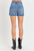 RISEN Full Size High Rise Patched Front Pocket Shorts Plus Size