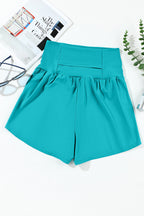 Rose Red Pocketed Wide Waistband Swim Shorts