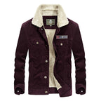 Men's Corduroy Jacket with Fleece Lining (Plus Size)