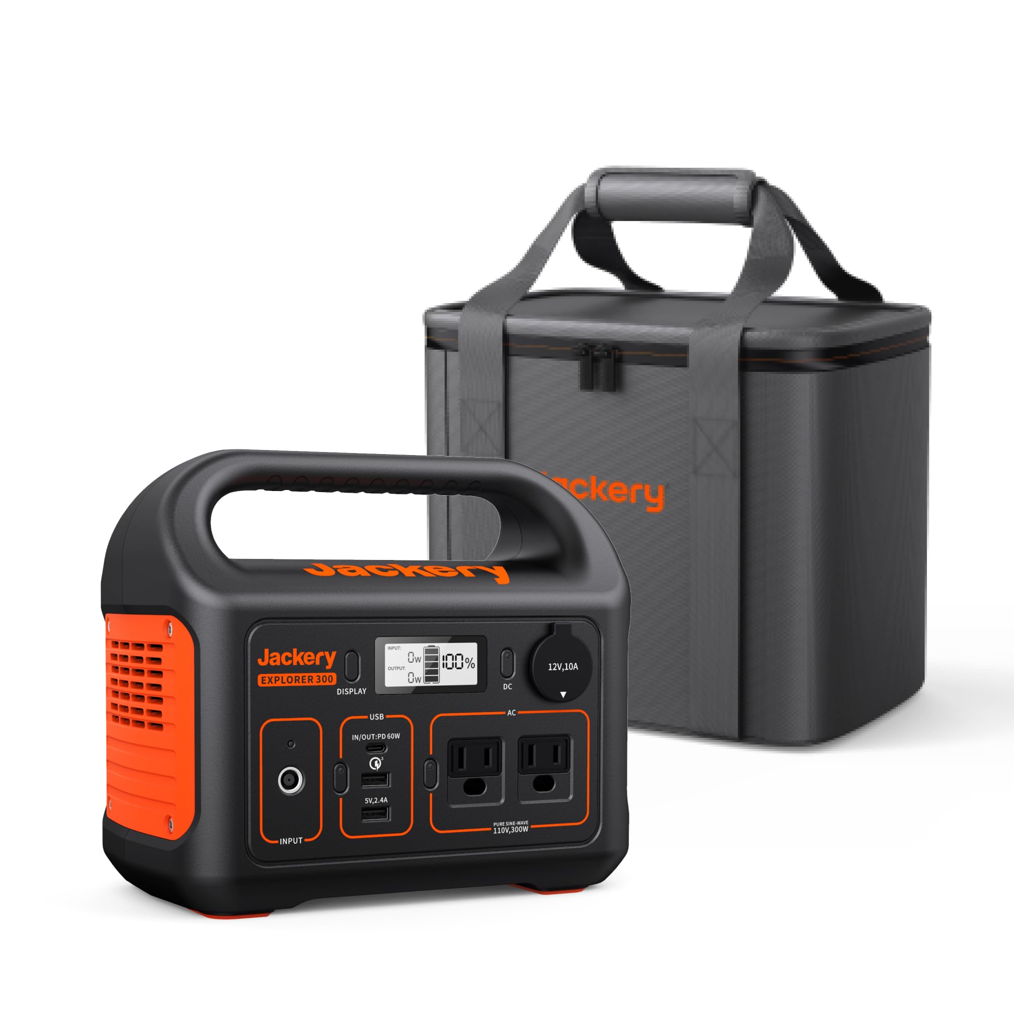 Jackery Portable Power Station Explorer 300, 293Wh Backup Lithium Battery, Solar Generator for Outdoors Camping Travel Hunting Blackout (Solar Panel Optional)
