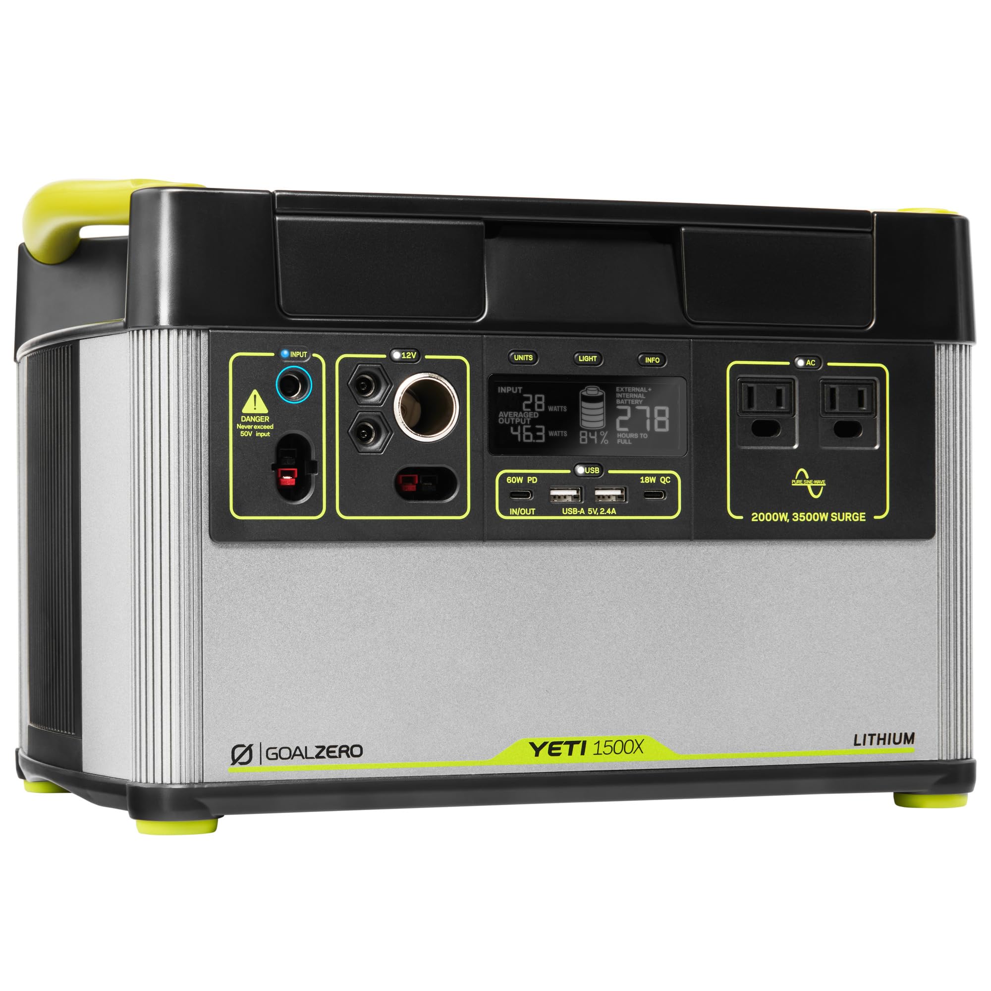 Goal Zero Yeti Portable Power Station - Yeti 1500X w/ 1,516 Watt Hours Battery Capacity, USB Ports & AC Inverter - Rechargeable Solar Generator for Camping, Travel, Outdoor Events, Off-Grid & Home Use