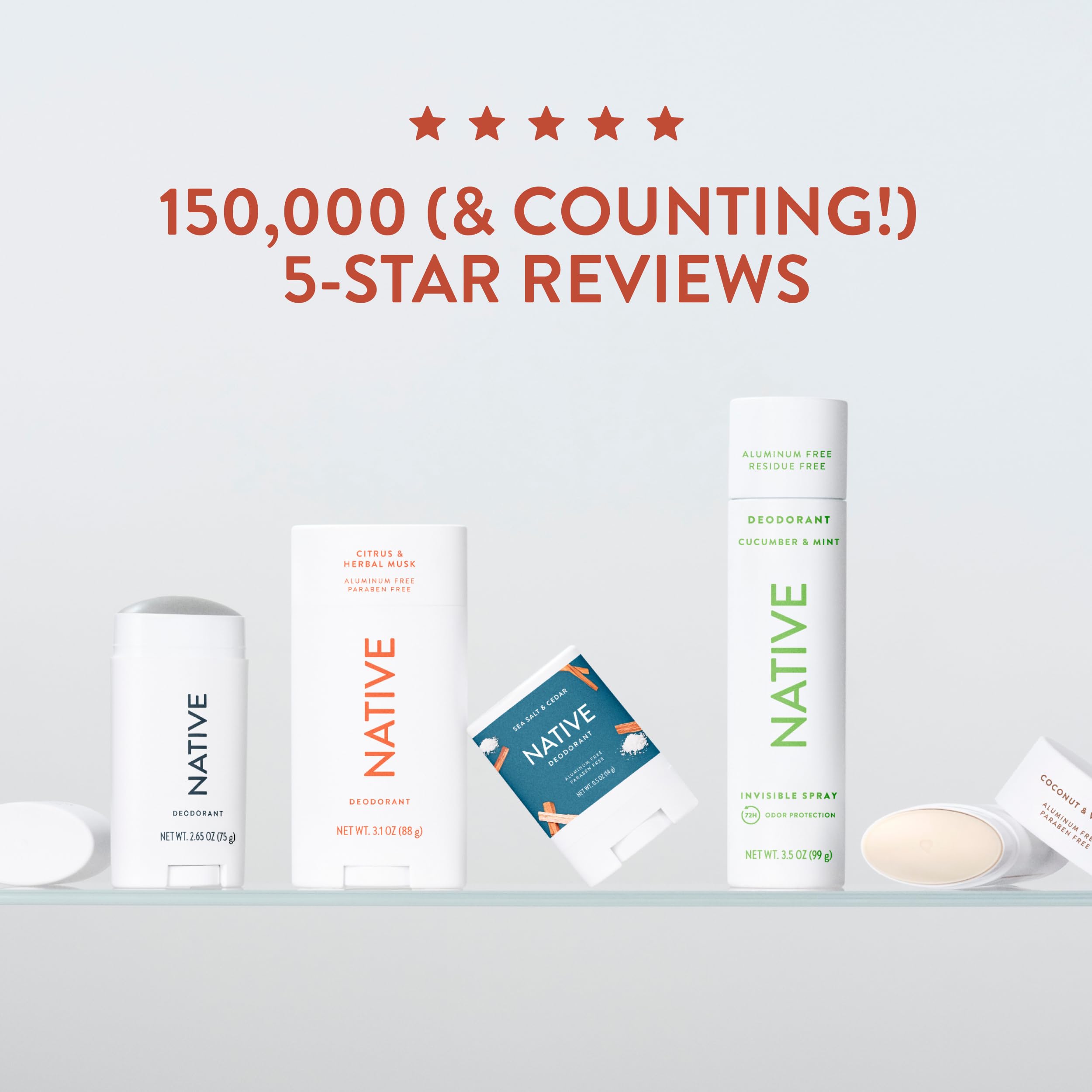 Native Deodorant Contains Naturally Derived Ingredients, 72 Hour Odor Control | Deodorant for Women and Men, Aluminum Free with Baking Soda, Coconut Oil and Shea Butter | Coconut & Vanilla
