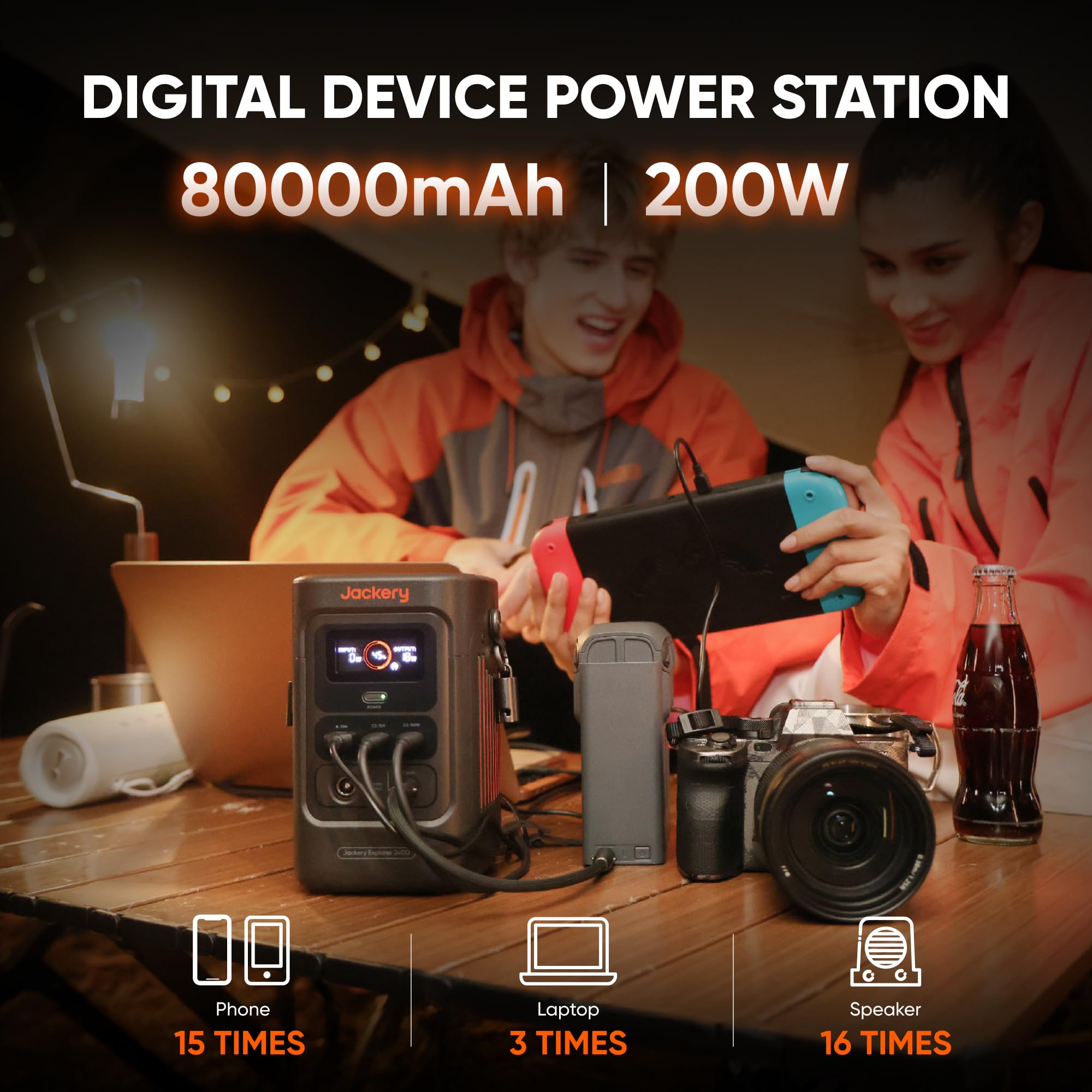 Jackery Portable Power Station Explorer 300, 293Wh Backup Lithium Battery, Solar Generator for Outdoors Camping Travel Hunting Blackout (Solar Panel Optional)