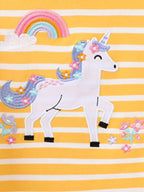 Children's Striped Unicorn Short Sleeve T-Shirt