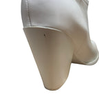 Isnom Womens Size 9 White Faux Leather 4" Heel Knee High Cowboy Western Boots
