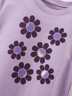 Children's Cute Floral Print Short Sleeve T-Shirt