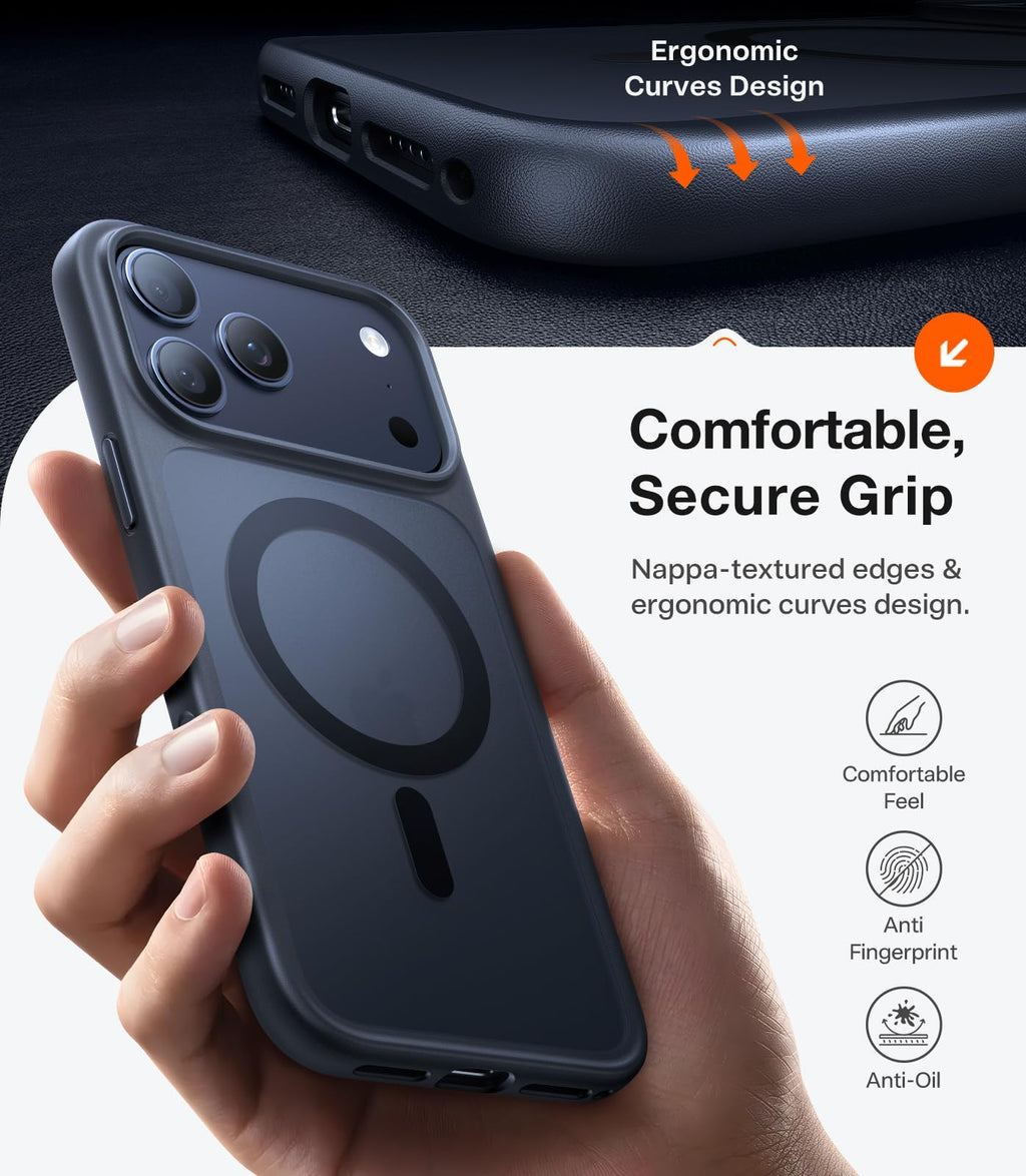 TORRAS Magnetic Shockproof for iPhone 12 Pro Case/iPhone 12 Case, [Military-Grade Drop Tested] [Compatible with MagSafe] Translucent Slim Protective Anti-Scratch, Black