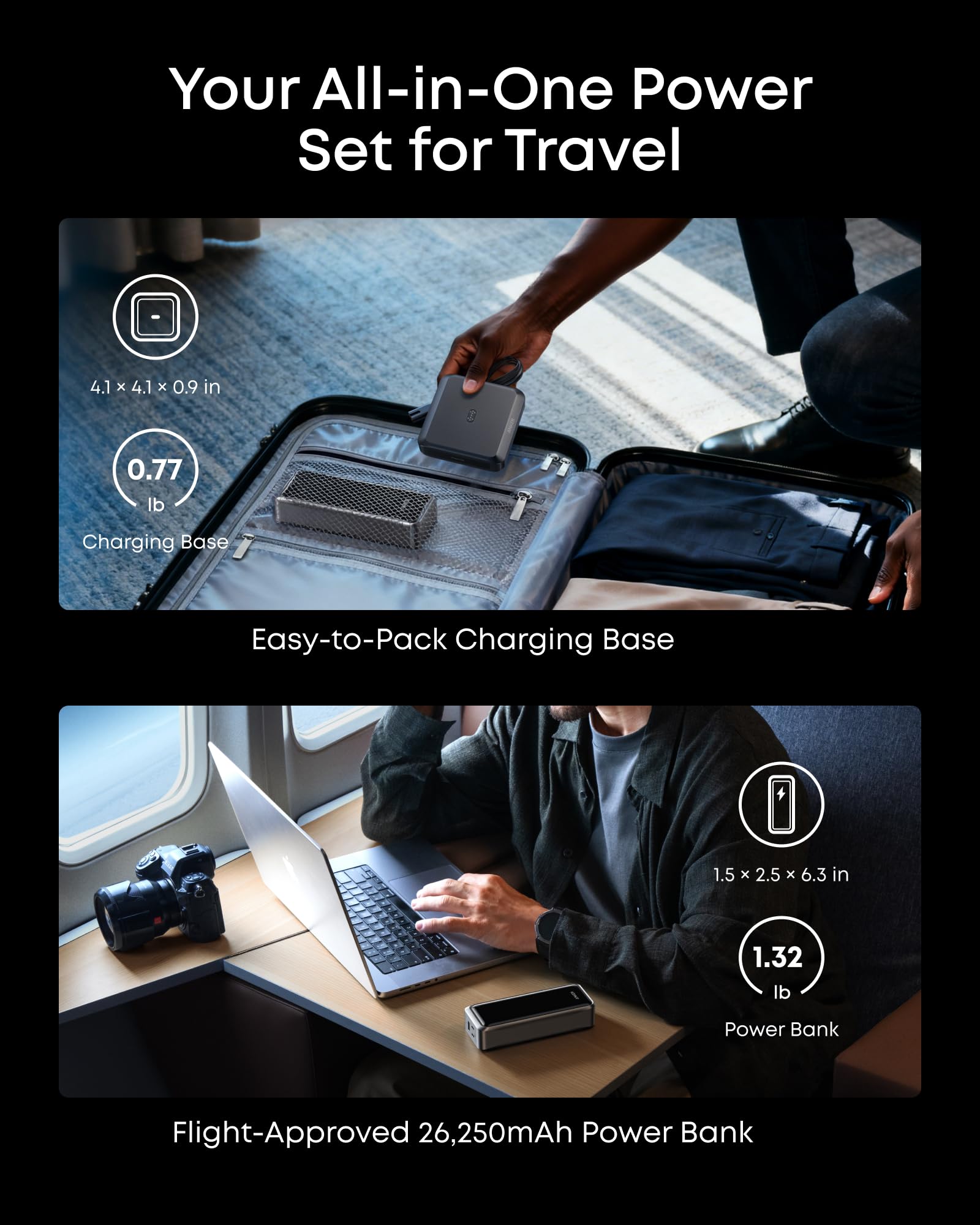 Anker Prime Power Bank, 26,250mAh 3-Port Portable Charger with 300W Max Output, Two-Way Charging, TSA-Approved, App Control, for MacBook, iPhone 17/16 Series, and More (Base Not Included)