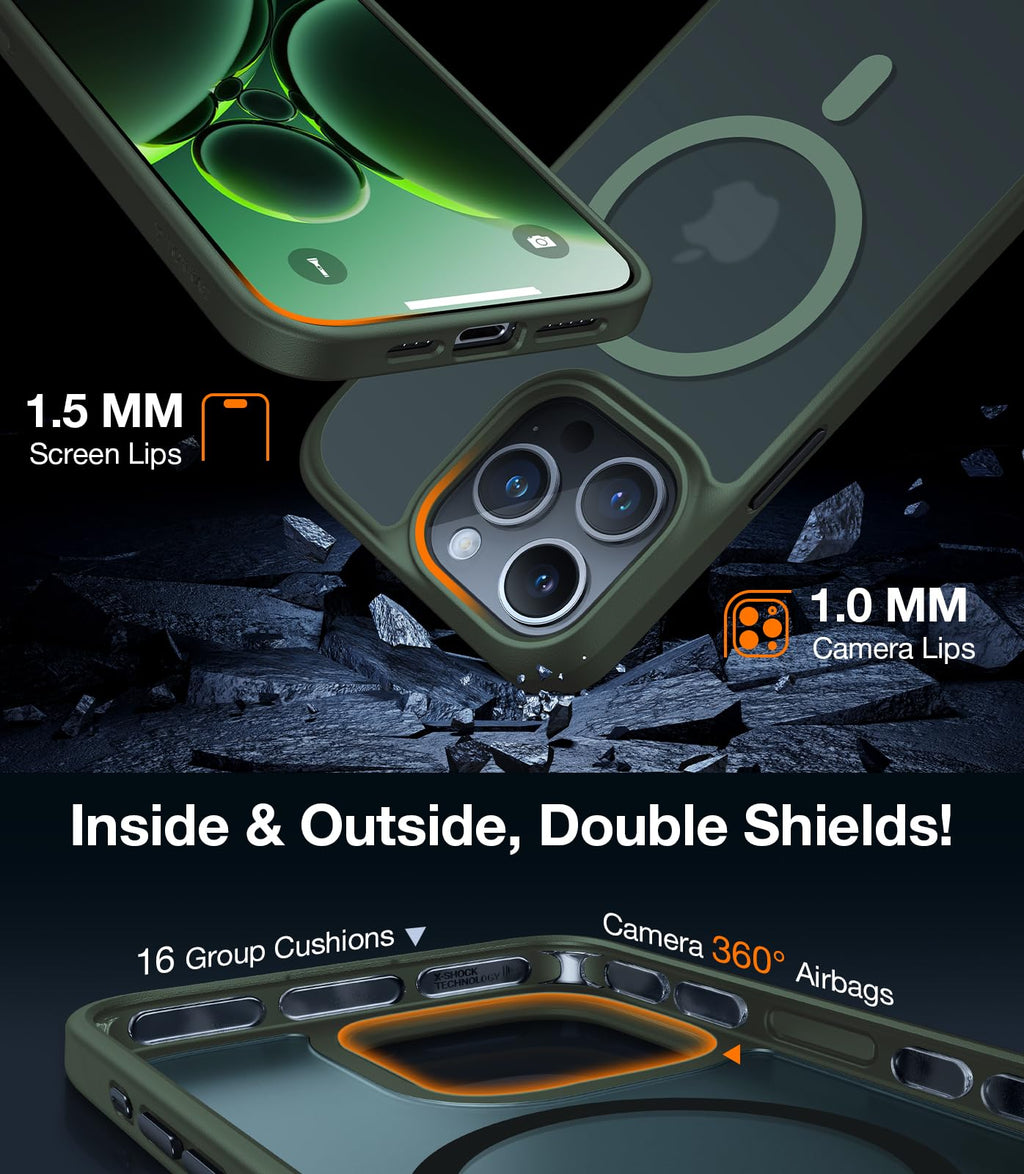 TORRAS Magnetic Shockproof for iPhone 12 Pro Case/iPhone 12 Case, [Military-Grade Drop Tested] [Compatible with MagSafe] Translucent Slim Protective Anti-Scratch, Black