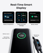 Anker Laptop Power Bank, 25,000mAh Portable Charger with Triple 100W USB-C Ports, Built-in Retractable Cables, Flight-Approved for Travel, iPhone 17/16 Series, MacBook, Samsung, and More