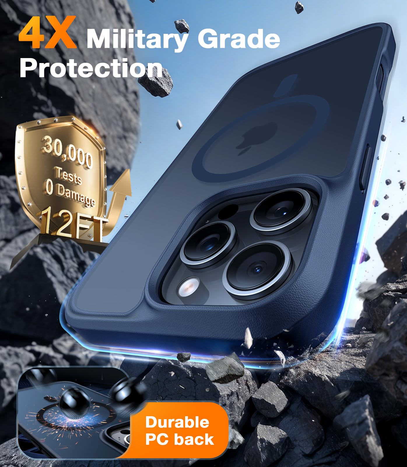 TORRAS Magnetic Shockproof for iPhone 12 Pro Case/iPhone 12 Case, [Military-Grade Drop Tested] [Compatible with MagSafe] Translucent Slim Protective Anti-Scratch, Black