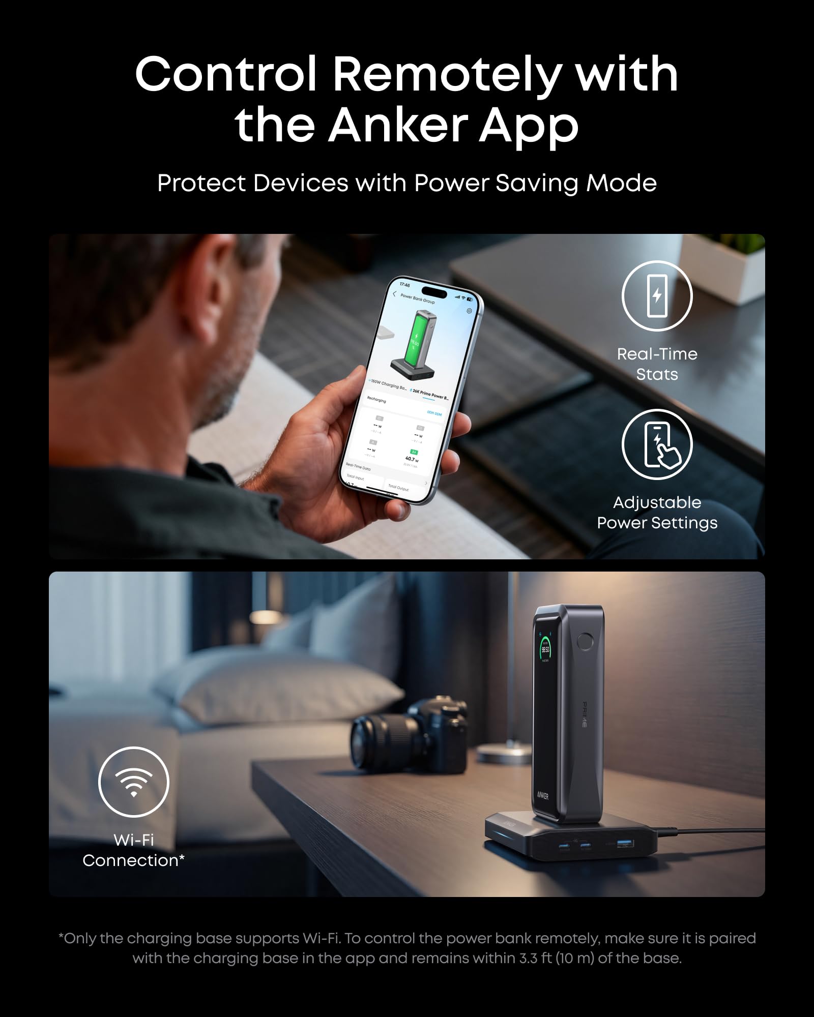 Anker Prime Power Bank, 26,250mAh 3-Port Portable Charger with 300W Max Output, Two-Way Charging, TSA-Approved, App Control, for MacBook, iPhone 17/16 Series, and More (Base Not Included)
