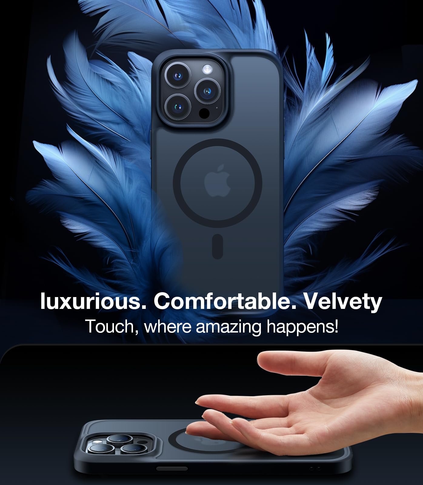 TORRAS Magnetic Shockproof for iPhone 12 Pro Case/iPhone 12 Case, [Military-Grade Drop Tested] [Compatible with MagSafe] Translucent Slim Protective Anti-Scratch, Black