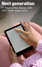 Amazon Kindle Paperwhite Signature Edition 32GB (newest model) – 20% faster with auto-adjusting front light, wireless charging, and weeks of battery life – Metallic Black