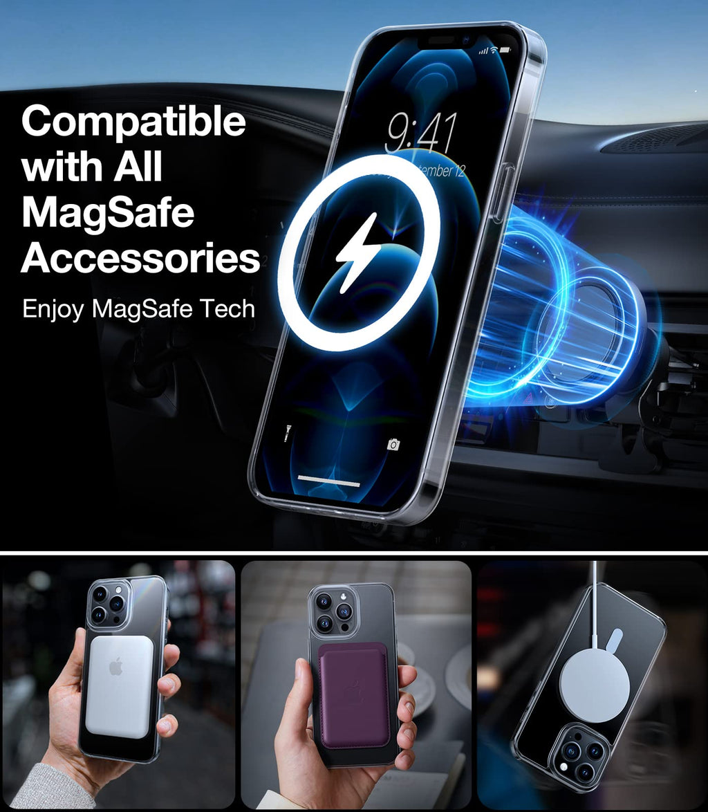 TORRAS Magnetic Shockproof for iPhone 12 Pro Case/iPhone 12 Case, [Military-Grade Drop Tested] [Compatible with MagSafe] Translucent Slim Protective Anti-Scratch, Black