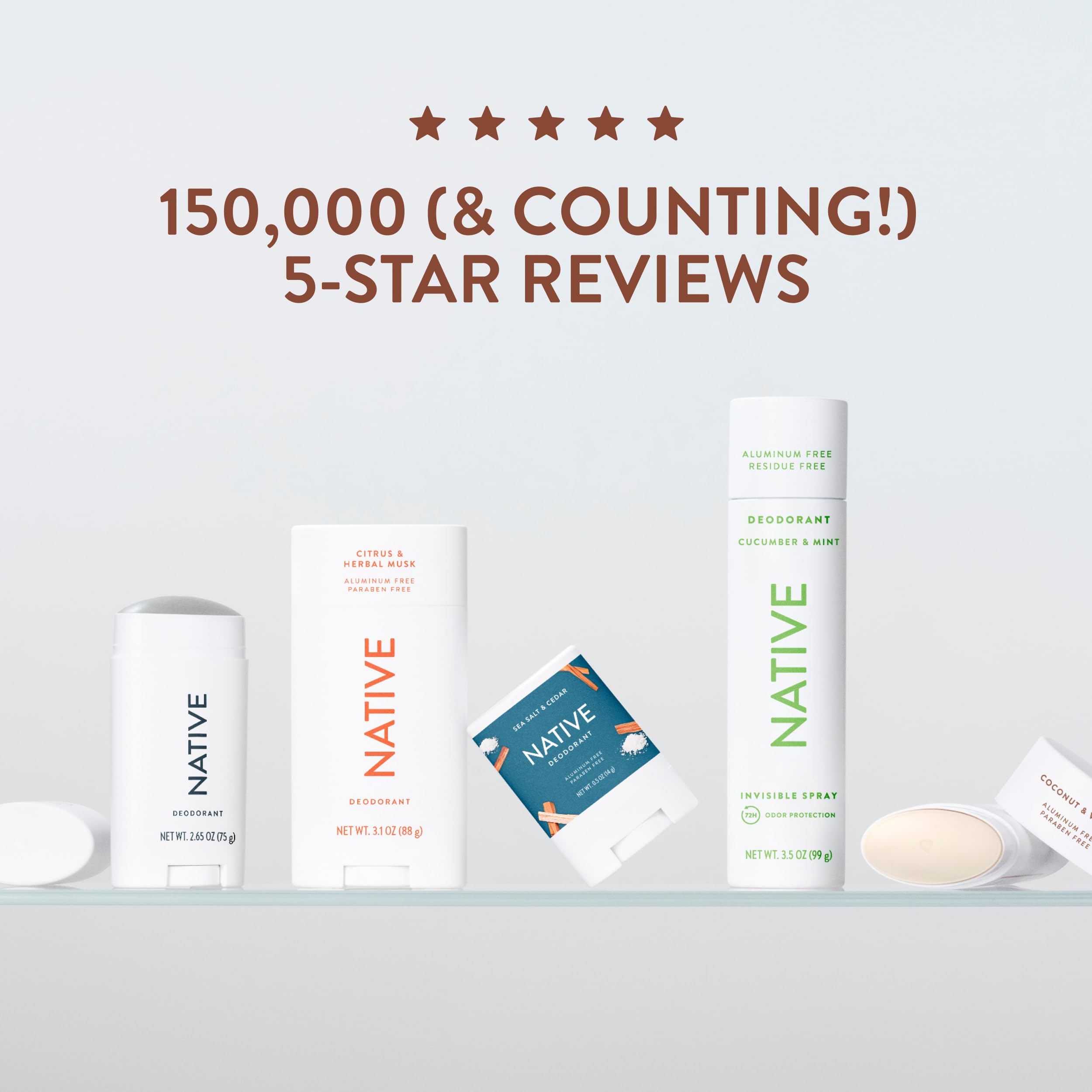 Native Deodorant Contains Naturally Derived Ingredients, 72 Hour Odor Control | Deodorant for Women and Men, Aluminum Free with Baking Soda, Coconut Oil and Shea Butter | Coconut & Vanilla