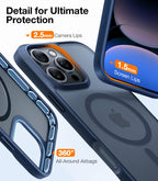 TORRAS Magnetic Shockproof for iPhone 12 Pro Case/iPhone 12 Case, [Military-Grade Drop Tested] [Compatible with MagSafe] Translucent Slim Protective Anti-Scratch, Black