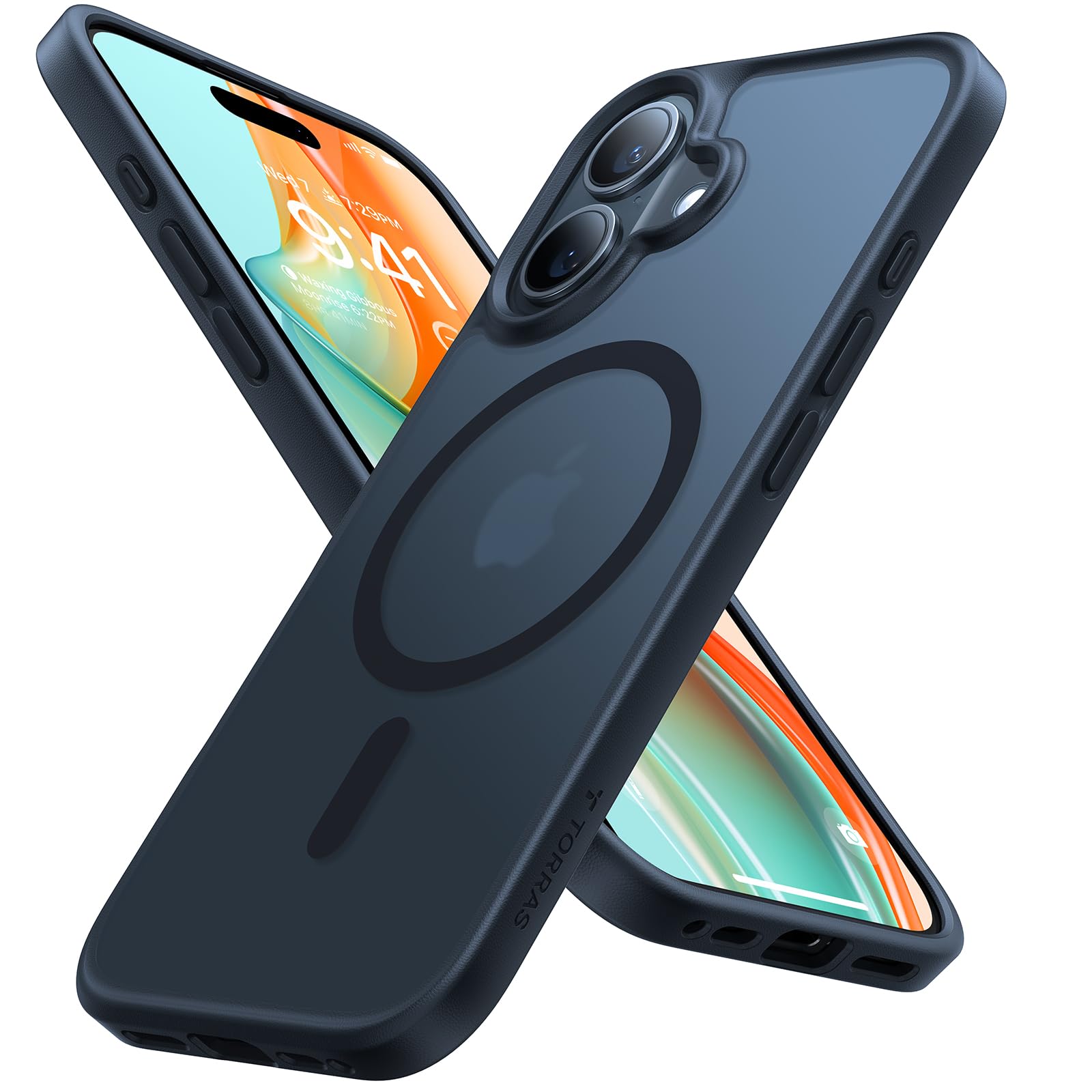 TORRAS Magnetic Shockproof for iPhone 12 Pro Case/iPhone 12 Case, [Military-Grade Drop Tested] [Compatible with MagSafe] Translucent Slim Protective Anti-Scratch, Black