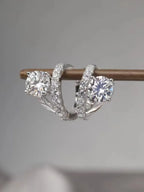 2 Carat Moissanite 925 Sterling Silver Huggie Earrings