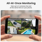 aosu Security Cameras Outdoor Wireless, 4 Cam-Kit, No Subscription, Solar-Powered, Home Security Cameras System with 360° Pan & Tilt, Auto Tracking, 2K Color Night Vision, Easy Setup, 2.4 & 5GHz WiFi