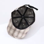 Women's Striped Checkered Embroidered Baseball Cap – 4 Colors