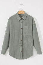 Pink Corduroy Button Pocket Shirt