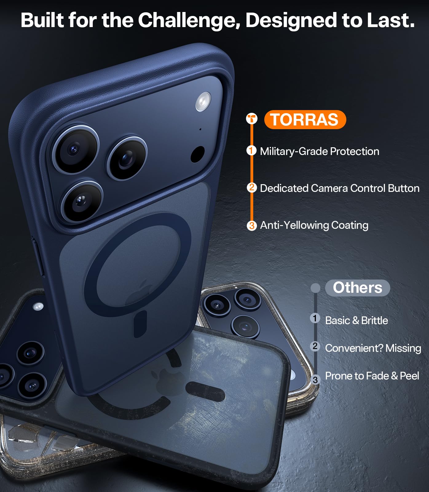 TORRAS Magnetic Shockproof for iPhone 12 Pro Case/iPhone 12 Case, [Military-Grade Drop Tested] [Compatible with MagSafe] Translucent Slim Protective Anti-Scratch, Black