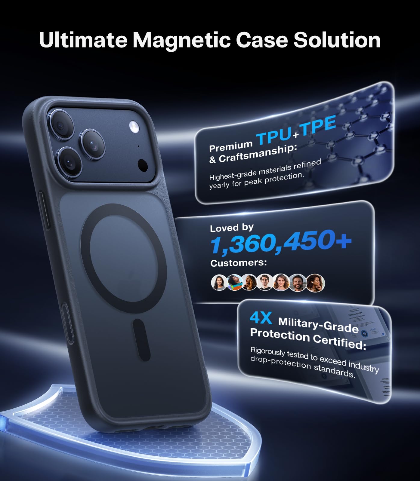 TORRAS Magnetic Shockproof for iPhone 12 Pro Case/iPhone 12 Case, [Military-Grade Drop Tested] [Compatible with MagSafe] Translucent Slim Protective Anti-Scratch, Black