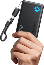INIU Portable Charger, Ultra Slim 45W Fast Charging with Attached USB C Cable, Flight-Safe 10000mAh PD Power Bank Battery Pack, Travel Essential Phone Powerbank for iPhone 17 16 Samsung S25 Google etc