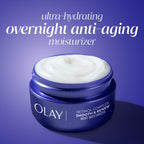Olay Retinol Night Cream for Women, Anti-Aging Face Moisturizer, Fragrance-Free, Non Greasy - Anti-Wrinkle, Smooth Fine Lines, Hydrating Skin Care - Triple Collagen Cream, Peptide, Niacinamide, 1.7oz