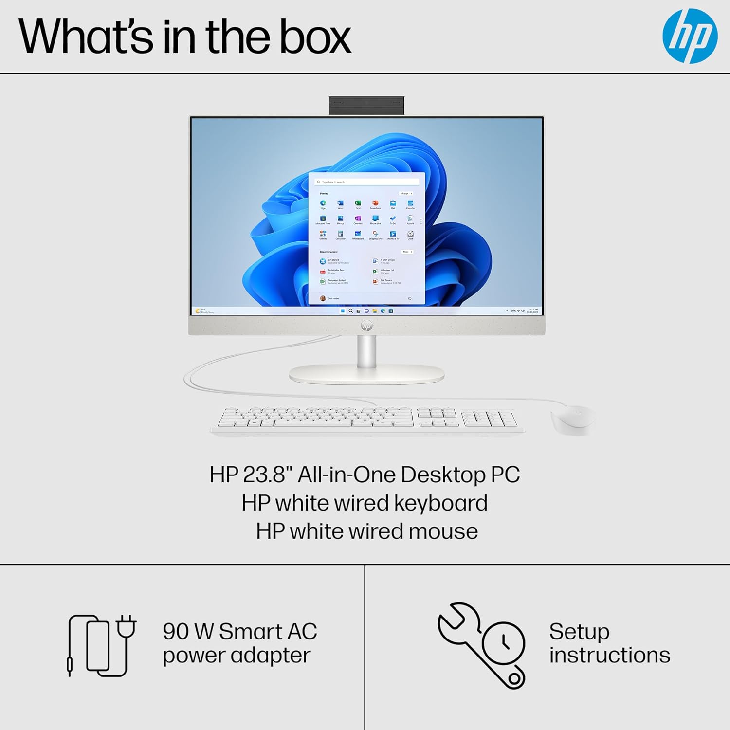 HP 24 inch All-in-One Desktop PC, FHD Display, AMD Ryzen 7 7730U, 16 GB RAM, 512 GB SSD, AMD Radeon Graphics, Windows 11 Home, 24-cr0032 (2024)