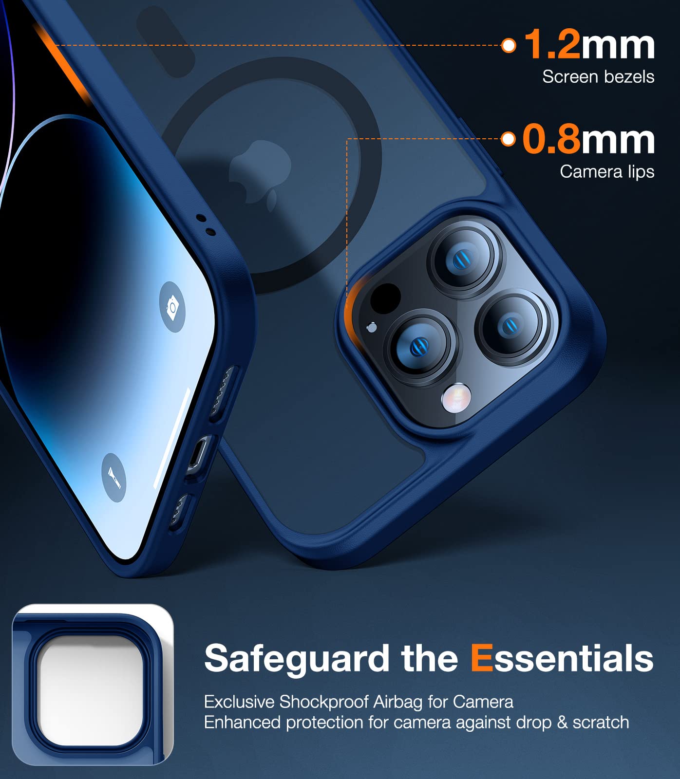 TORRAS Magnetic Shockproof for iPhone 12 Pro Case/iPhone 12 Case, [Military-Grade Drop Tested] [Compatible with MagSafe] Translucent Slim Protective Anti-Scratch, Black