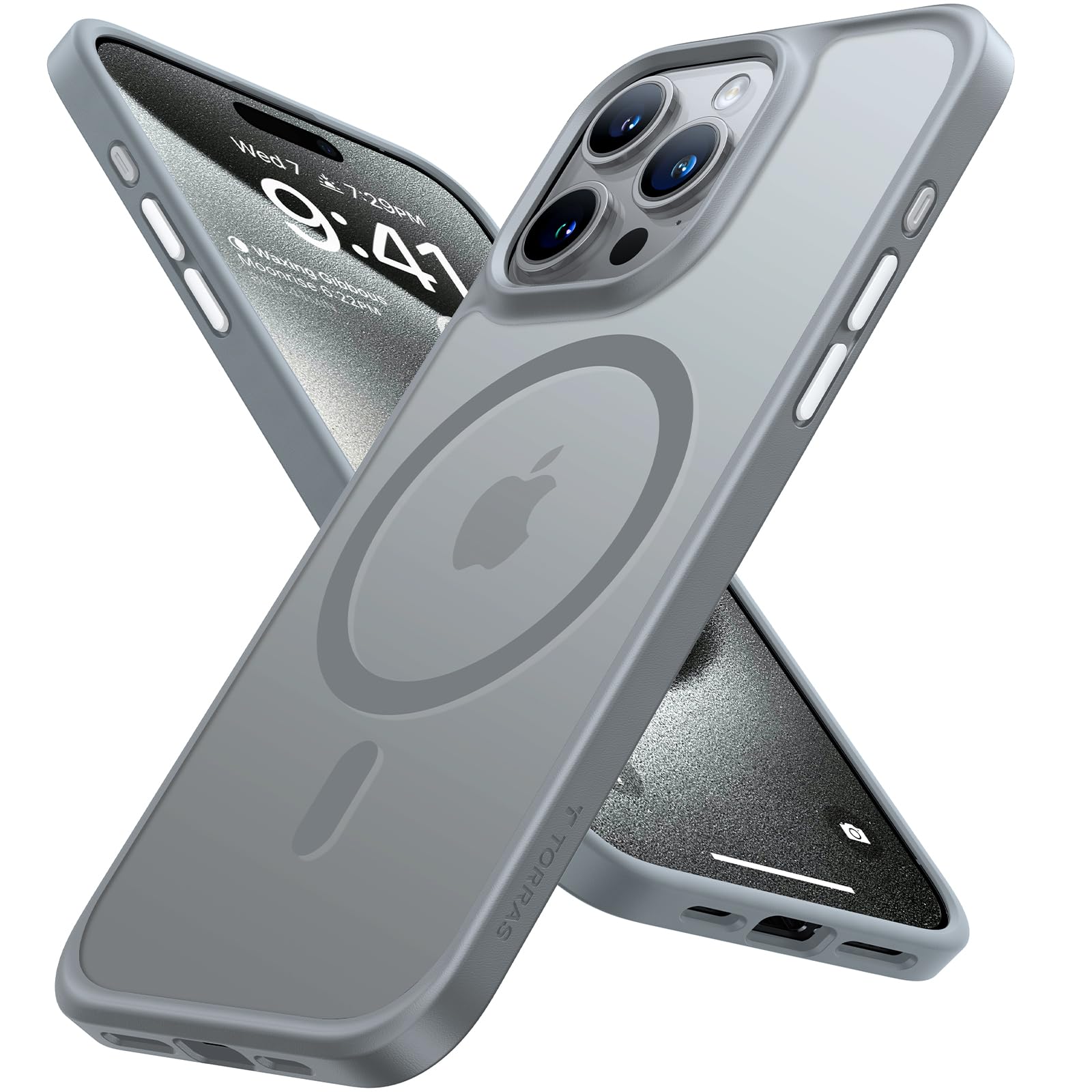 TORRAS Magnetic Shockproof for iPhone 12 Pro Case/iPhone 12 Case, [Military-Grade Drop Tested] [Compatible with MagSafe] Translucent Slim Protective Anti-Scratch, Black