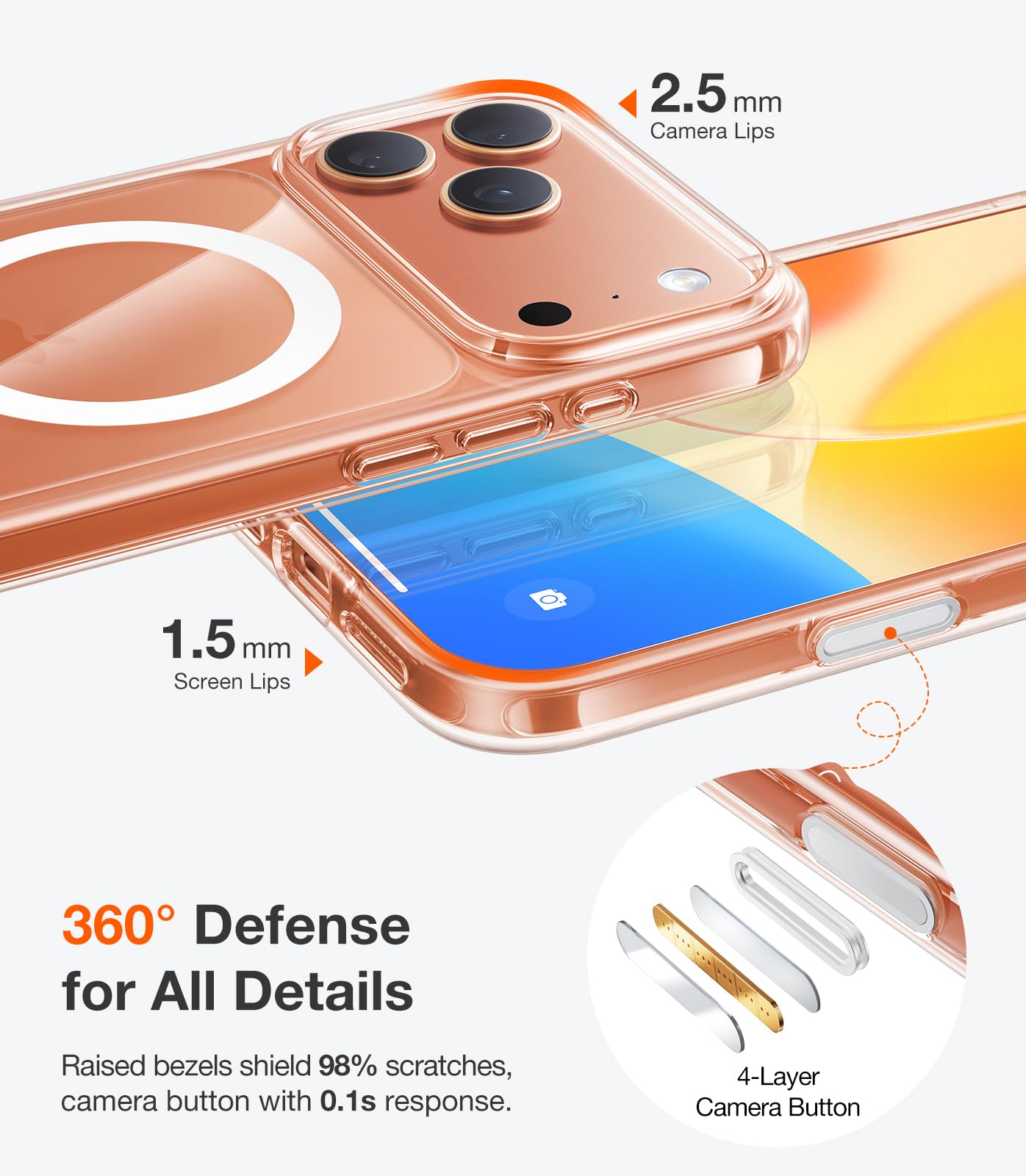TORRAS Magnetic Shockproof for iPhone 12 Pro Case/iPhone 12 Case, [Military-Grade Drop Tested] [Compatible with MagSafe] Translucent Slim Protective Anti-Scratch, Black