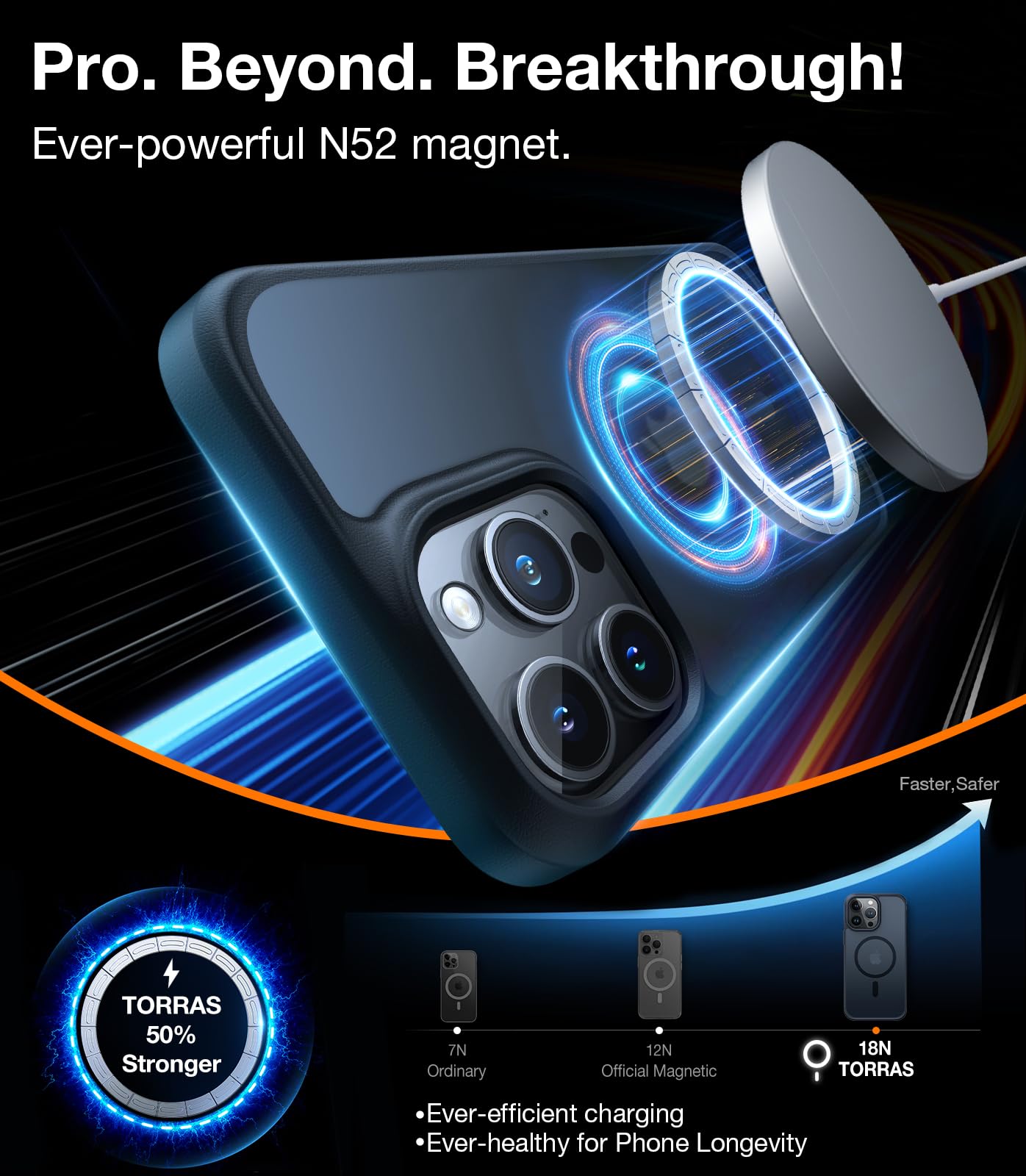 TORRAS Magnetic Shockproof for iPhone 12 Pro Case/iPhone 12 Case, [Military-Grade Drop Tested] [Compatible with MagSafe] Translucent Slim Protective Anti-Scratch, Black
