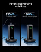 Anker Prime Power Bank, 26,250mAh 3-Port Portable Charger with 300W Max Output, Two-Way Charging, TSA-Approved, App Control, for MacBook, iPhone 17/16 Series, and More (Base Not Included)